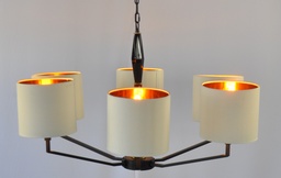 [GL11 - Interlight] Modern Chandelier Metal Finish With Off White Shade